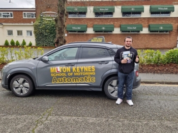 Congratulations to Shaun on passing his Automatic Practical driving test Today Tuesday 12th March 2024. at Bletchley Driving Test Centre. with a little help from Mark at Milton Keynes school of motoring, Wish Shaun all the very best for his driving and thank you for using Milton Keynes school of motoring as your training provider.<br />
www.mksom.com.<br />
Both Female and Male instructors, Automatic and Fu
