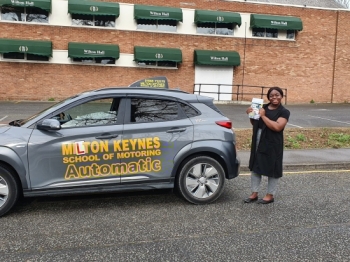 Congratulations to Benedicta Asare who passed her Test First time Today Wednesday 6th April 2022 at Bletchley test centre. thank you for the great laughs and lessons, enjoy your driving all the best from .MKSOM #drivinglessons #drivinglessonsmiltonkeynes #automaticdrivinglessons #femaledrivinginstructor #electricdrivingschool.