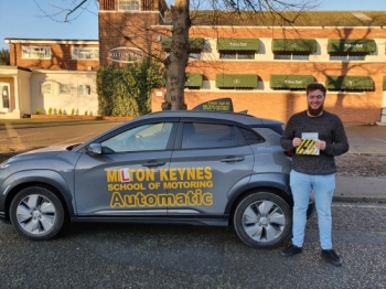 Jacques Aronld-copus<br />
Congratulations to Jacques on passing his Practical driving test First Time Today Monday 17th January 2022. with some help from Milton Keynes school of motoring and our instructor Mark, wish Jack all the very best for his driving and thank you for using Milton Keynes school of motoring as your training provider.<br />
www.mksom.com.<br />
Both Female and Male instructors, Automatic and